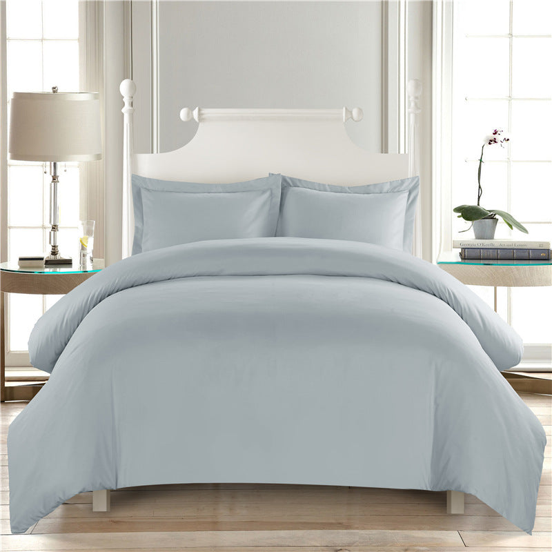Solid Color Brushed Cotton Duvet Cover 3-Piece Set - Calm Cloud Bedding
